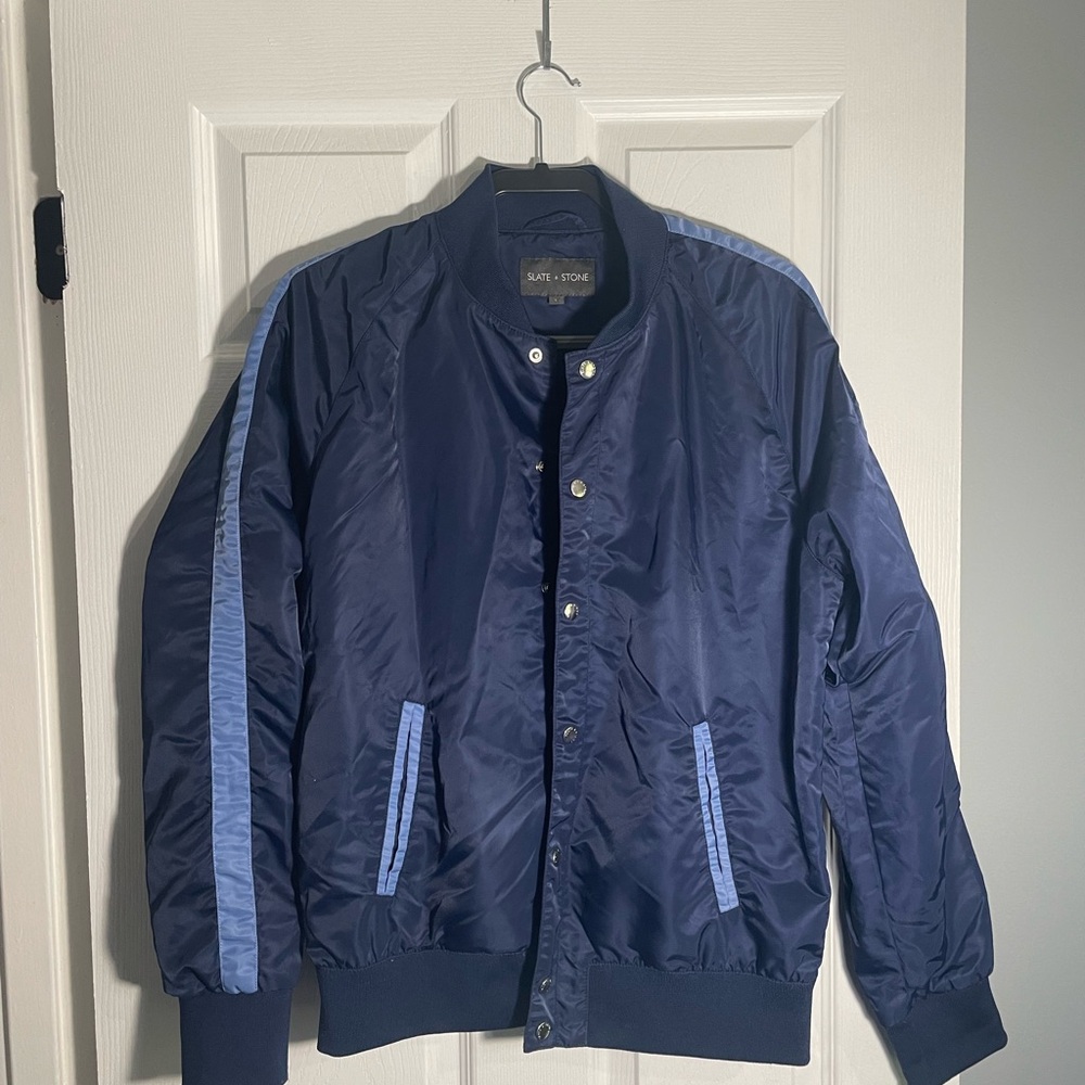 Slate & Stone - Mens - Blue Bomber Jacket - Size Large